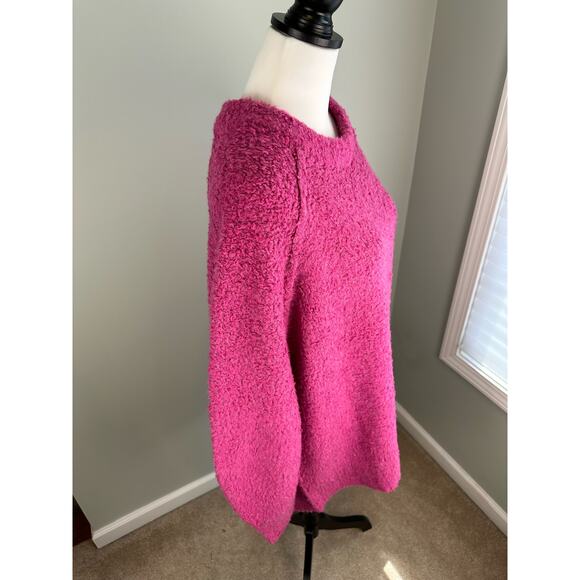 NWOT Free People Oversized Teddy Tunic Sweater Fuchsia -SML - Picture 8 of 10